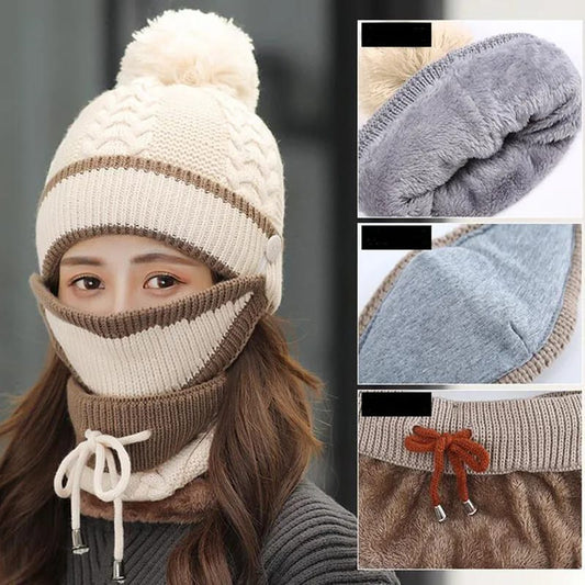 Copy of Ladies Winter Caps (White and brown)