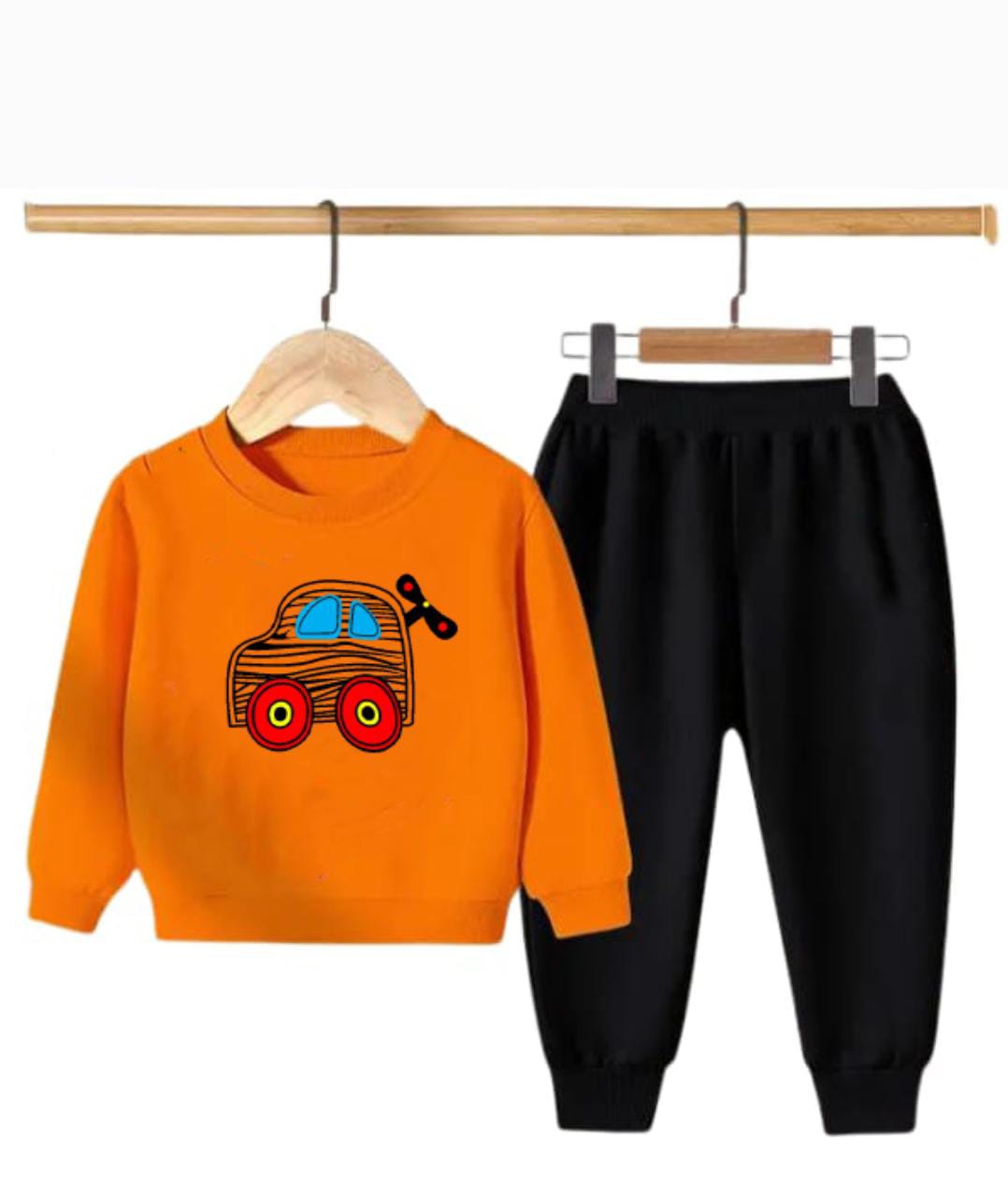 Flying Car Sweatshirt & Trouser Set- Orange