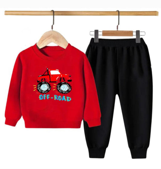 Off Road Sweatshirt & Trouser Set- Red